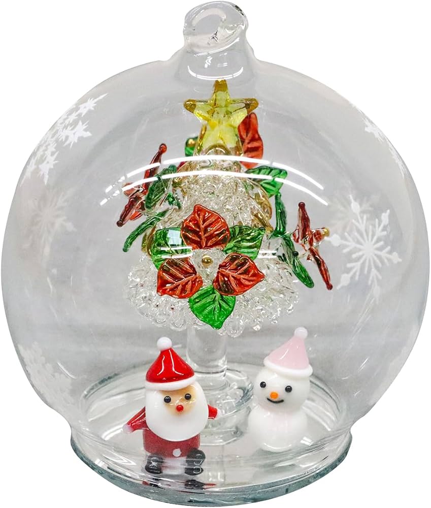 Amazon.co.jp: フォーカート かわいい手作り ガラス細工 クリスマス