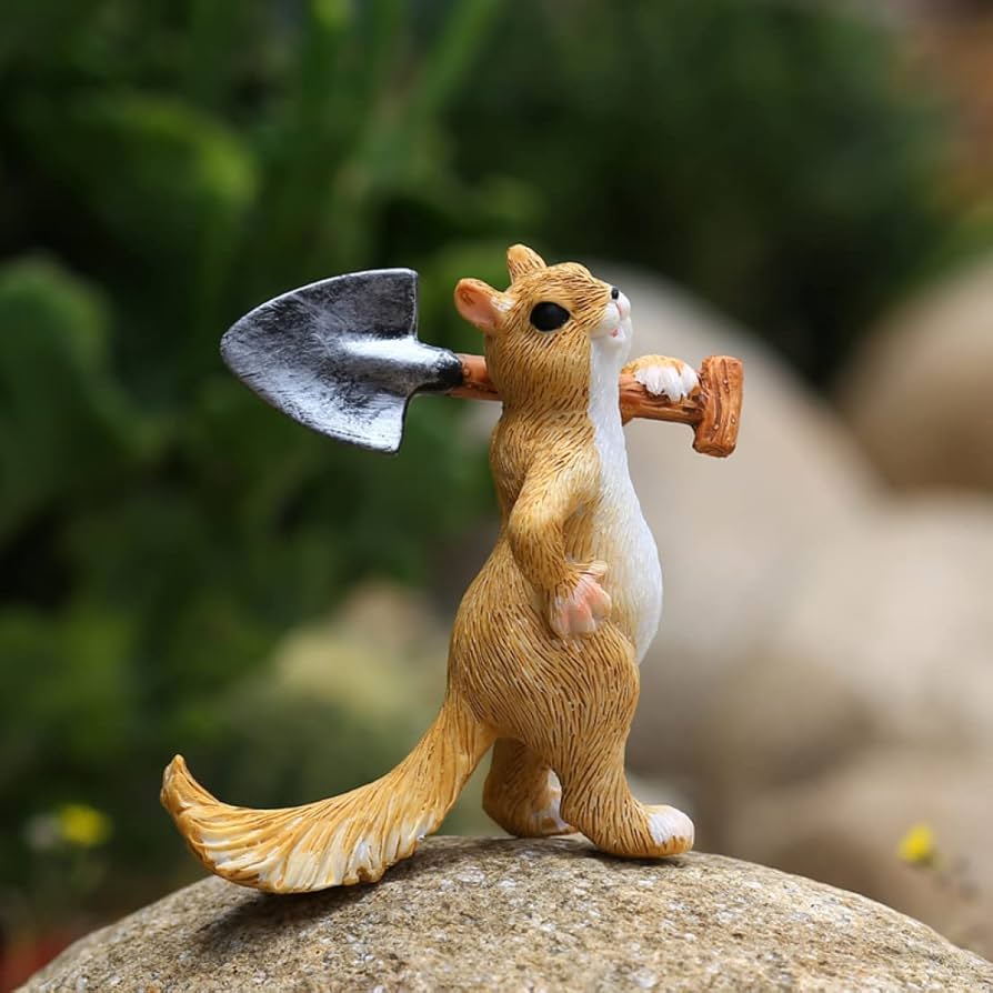 Amazon.co.jp: ガーデニング置物 リスグッズ 癒される リスのオブジェ