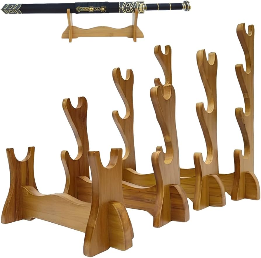 Amazon.co.jp: 刀掛け 木製 ミニ刀掛台 日本刀 模造刀 木刀 竹刀 居合