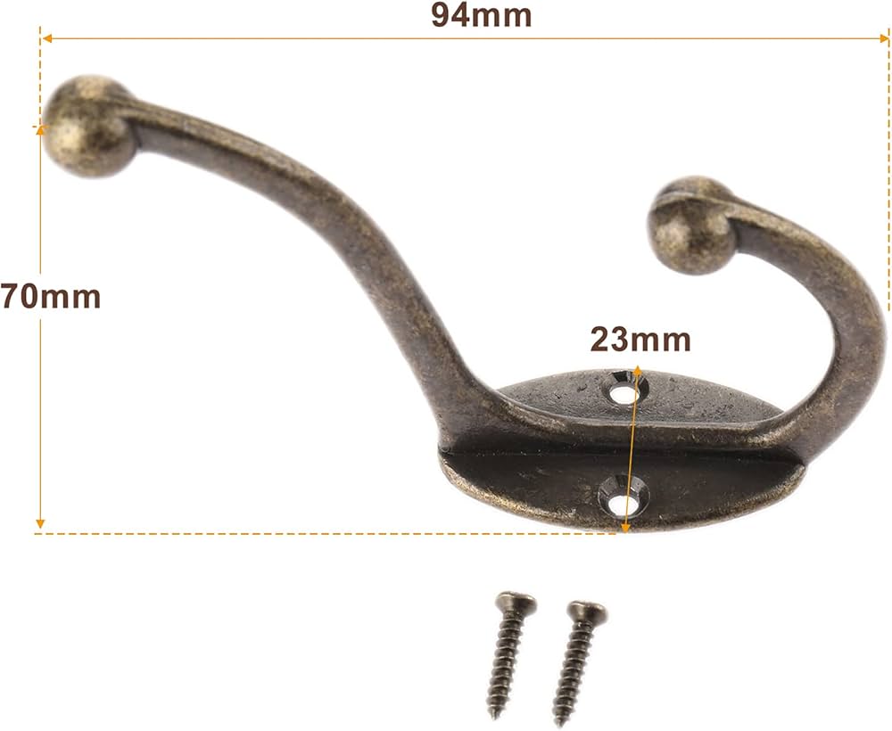 Amazon.co.jp: 帽子掛けフック アンティーク調 フック 壁掛け 壁フック