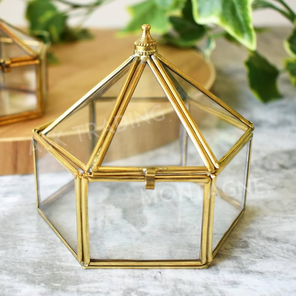 Amazon｜真鍮 と ガラス 小物入れ 蓋付き ボックス アクセサリー 収納