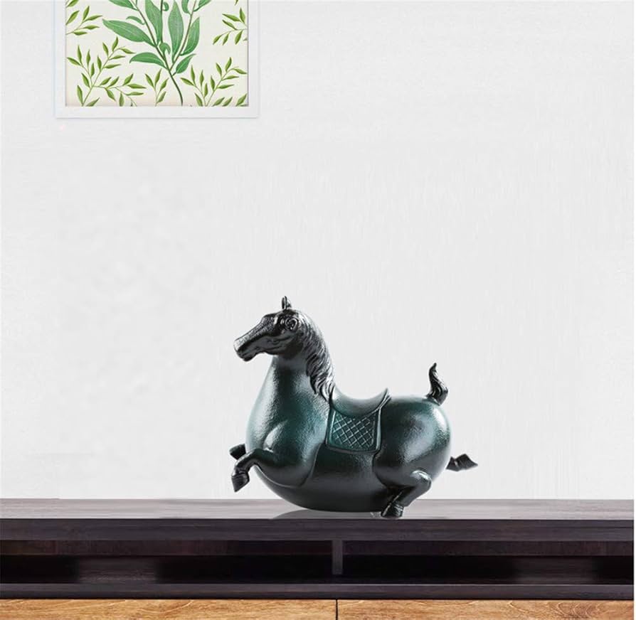 Amazon.co.jp: tonntyann 干支 午 馬の置物 陶器製 車 家 玄関 装飾