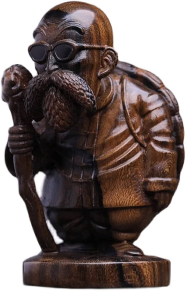 Amazon.co.jp: 木彫り 置物 木製 彫刻 【亀仙人】天然木材 フィギュア