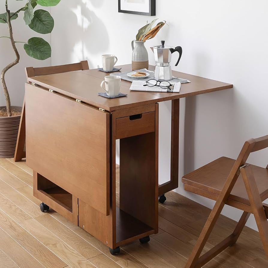 Amazon｜RASIK ダイニングテーブル 折りたたみデスク 伸長式