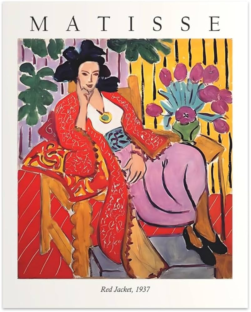 Amazon.co.jp: アンリ・マティス展 版画、ポスター《赤いジャケット