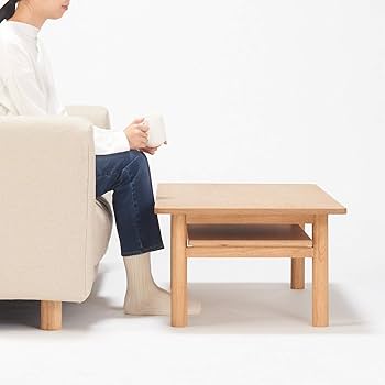 Amazon.co.jp: 無印良品 木製ローテーブル・オーク材 幅110×奥行55×高