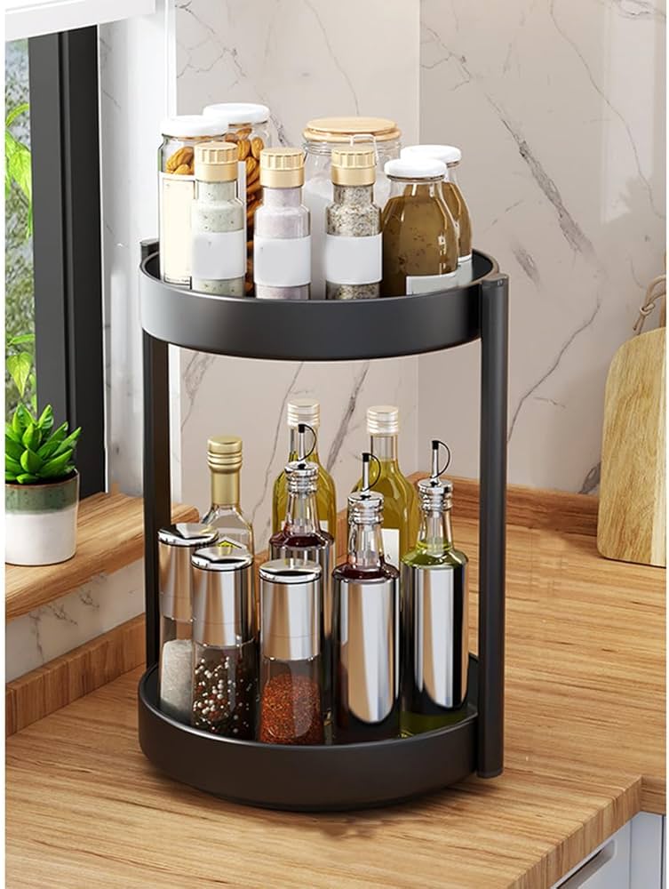 Amazon｜MJKQ9 回転ラック 調味料収納 29.8*59 収納ボックス 調味料