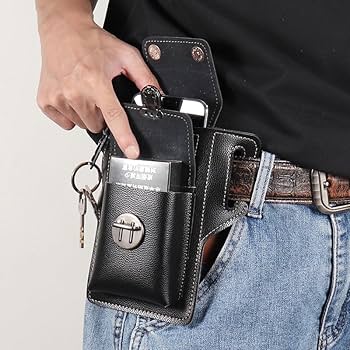 Amazon | PUレザー製スマホホルダーベルト メンズスマホケースベルト