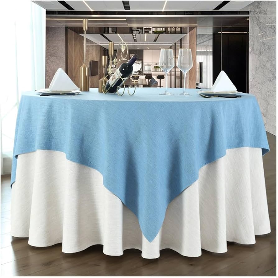 Amazon｜円形のテーブルクロス ホテルのテーブルクロス 2 つの層の綿