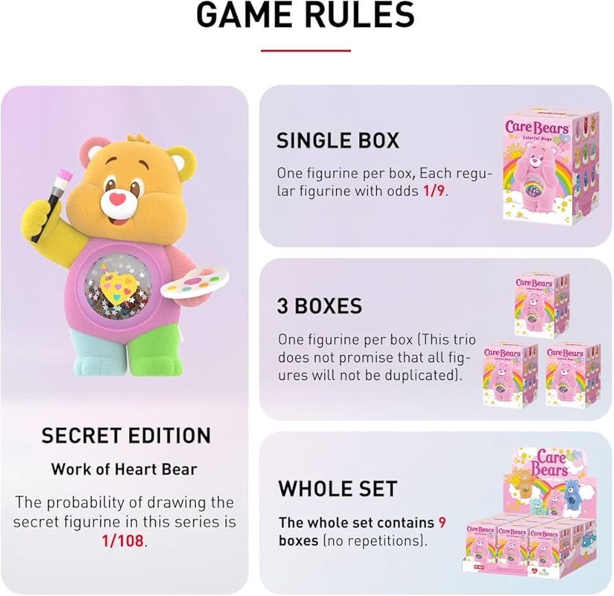 Amazon.co.jp: POP MART Care Bears Colorful Hugs シリーズ 【3ピース