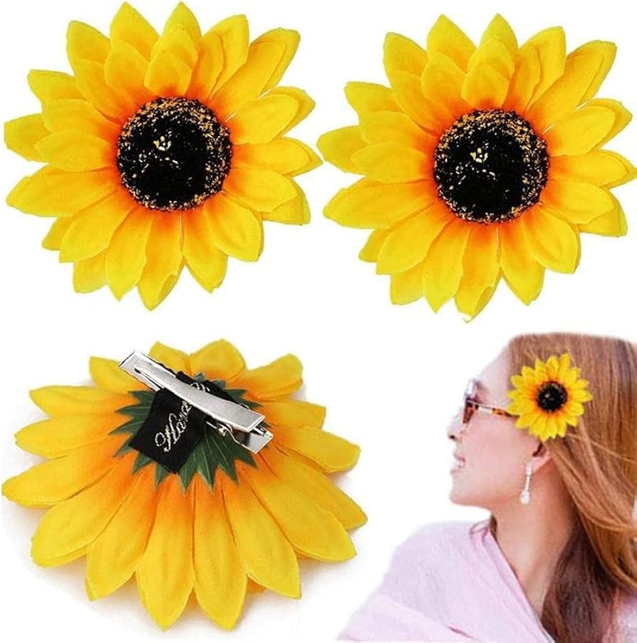 Amazon.co.jp: BINGXIN ヒマワリヘアクリップ ハワイフローラル