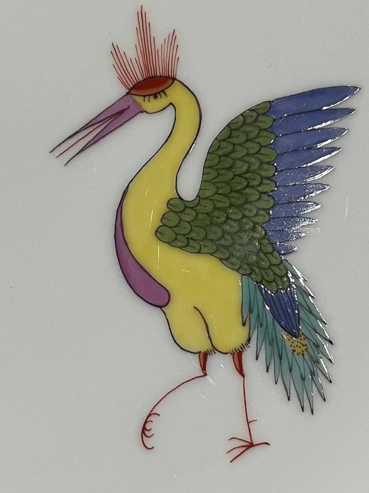 Meissen マイセン/※ 1級品 26cm柿右衛門様式 獅子 鳳凰飾り皿