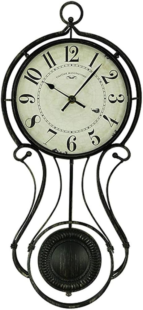 Amazon.co.jp: 錬鉄製の柱時計/レトロカントリー振り子時計/ミュート