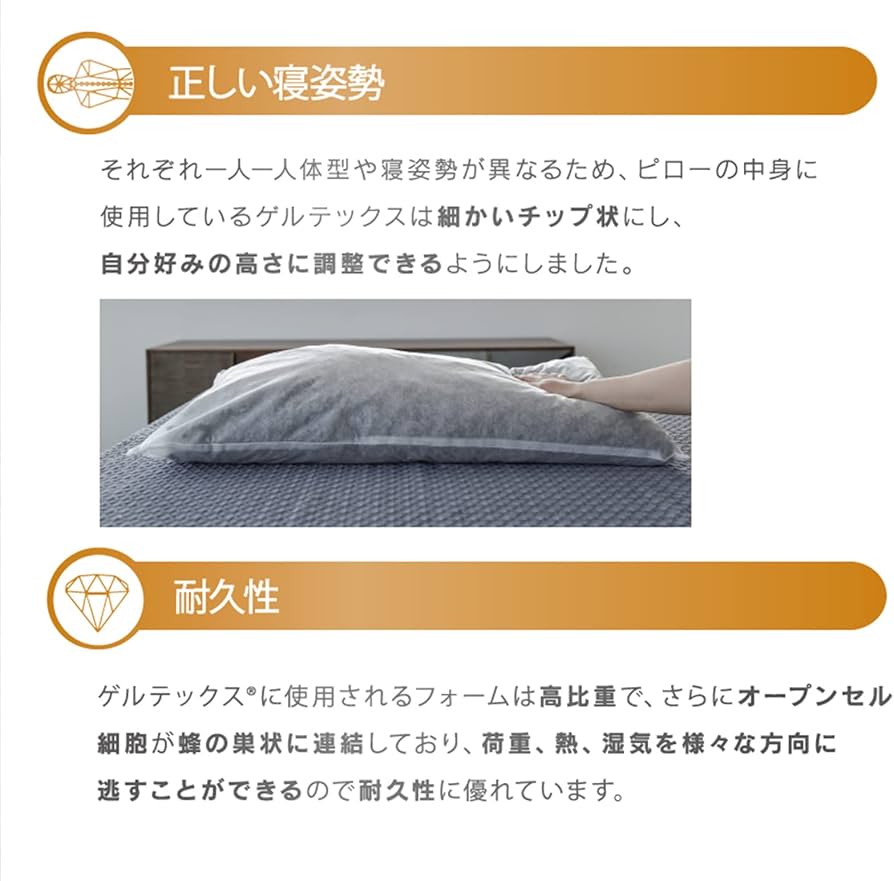Amazon.co.jp: Geltex ゲルテックス 枕 まくら 高機能 通気性 低め