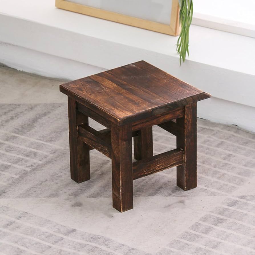 Amazon｜[SDGYS3G] アンティーク 調 木製 スツール 26*26*25 スクエア