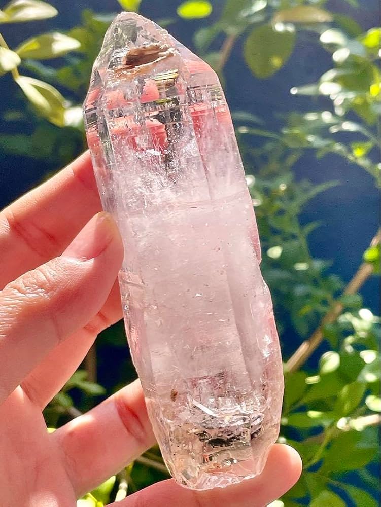 Amazon.co.jp: BIG 超透明 薄いピンク エレスチャルクォーツ 骸骨水晶