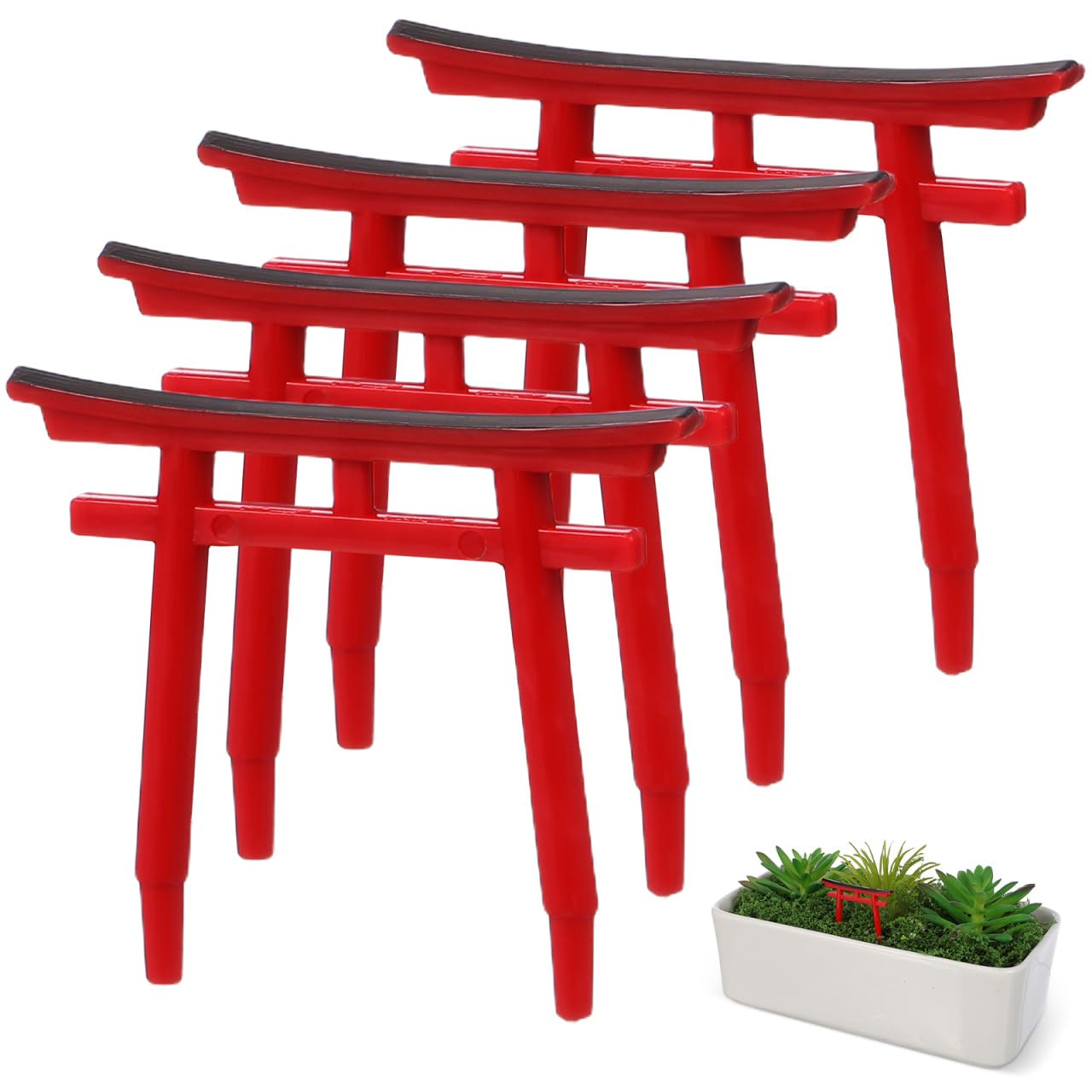 Amazon.co.jp: CALLARON 鳥居 ミニチュア 4個セット 水槽 オブジェ