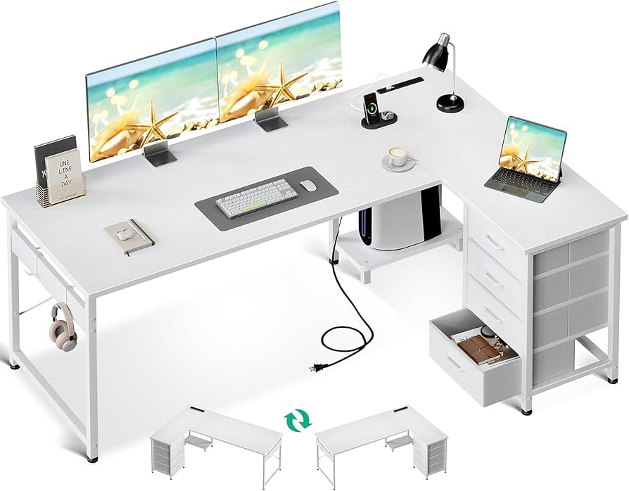 Amazon | AODK ゲーミングデスク 引き出し4杯付き パソコンデスク