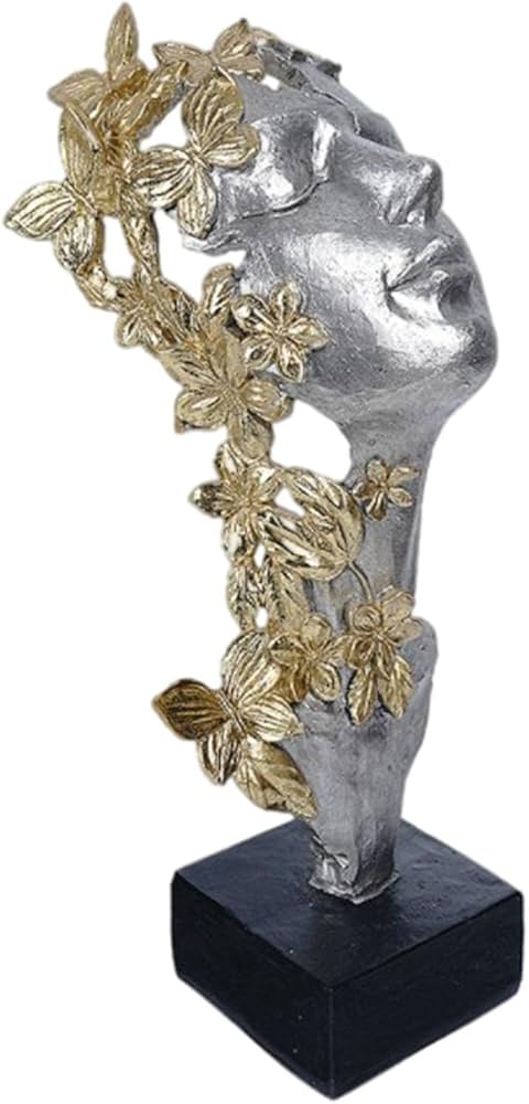 Amazon.co.jp: モダンでシンプルな顔の彫像 北欧の女の子の顔 樹脂彫刻