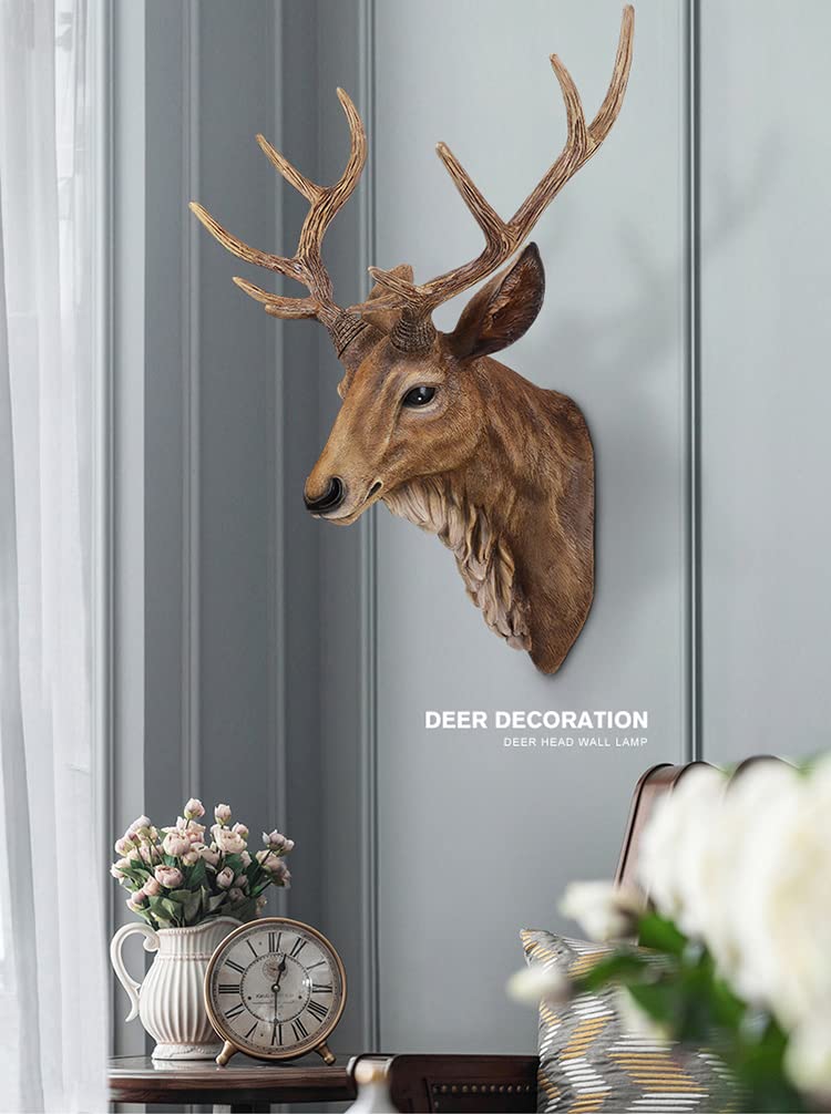 Amazon.co.jp: 56x40x28cm フェイク剥製動物の頭部壁の装飾、手作りの