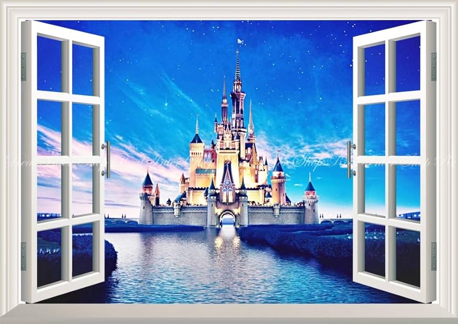 Amazon.co.jp: 絵画風 壁紙ポスター （はがせるシール式） -窓の景色