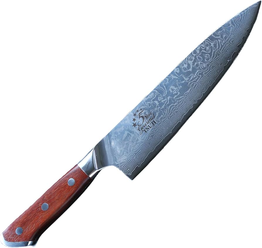 Amazon | 高級包丁 牛刀 ダマスカス鋼 33層 5 Star Gourmet TSUJI