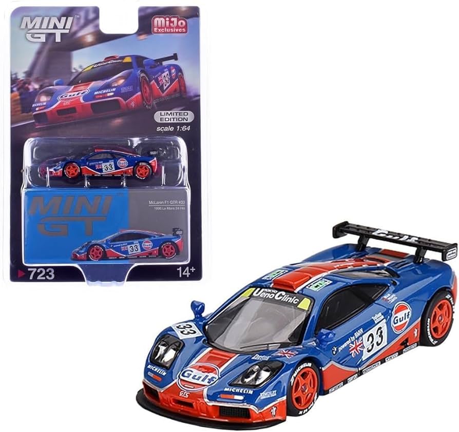 Amazon.com: TSMMODEL Mini GT McLaren F1 GTR Gulf Racing #33, 1:64