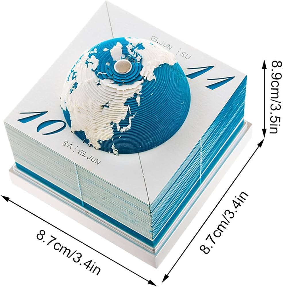 Amazon | 3D 地球カレンダー 2024、信じられないほどのデザインの彫刻