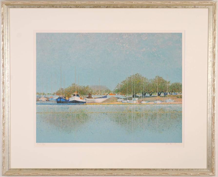 Amazon.co.jp: アンドレ・ブーリエ 「港に映る木々」 海 絵画 風景画