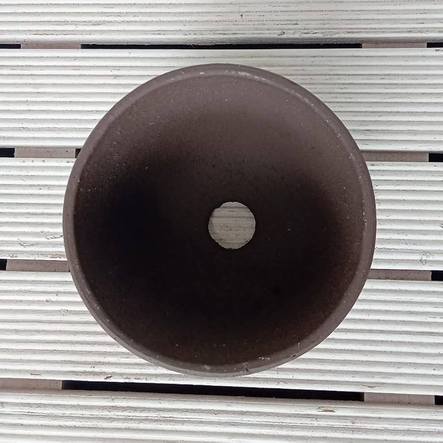 Amazon.co.jp: *国産陶器鉢* 植木鉢 だるま鉢 ウ泥 (4号) 盆栽鉢