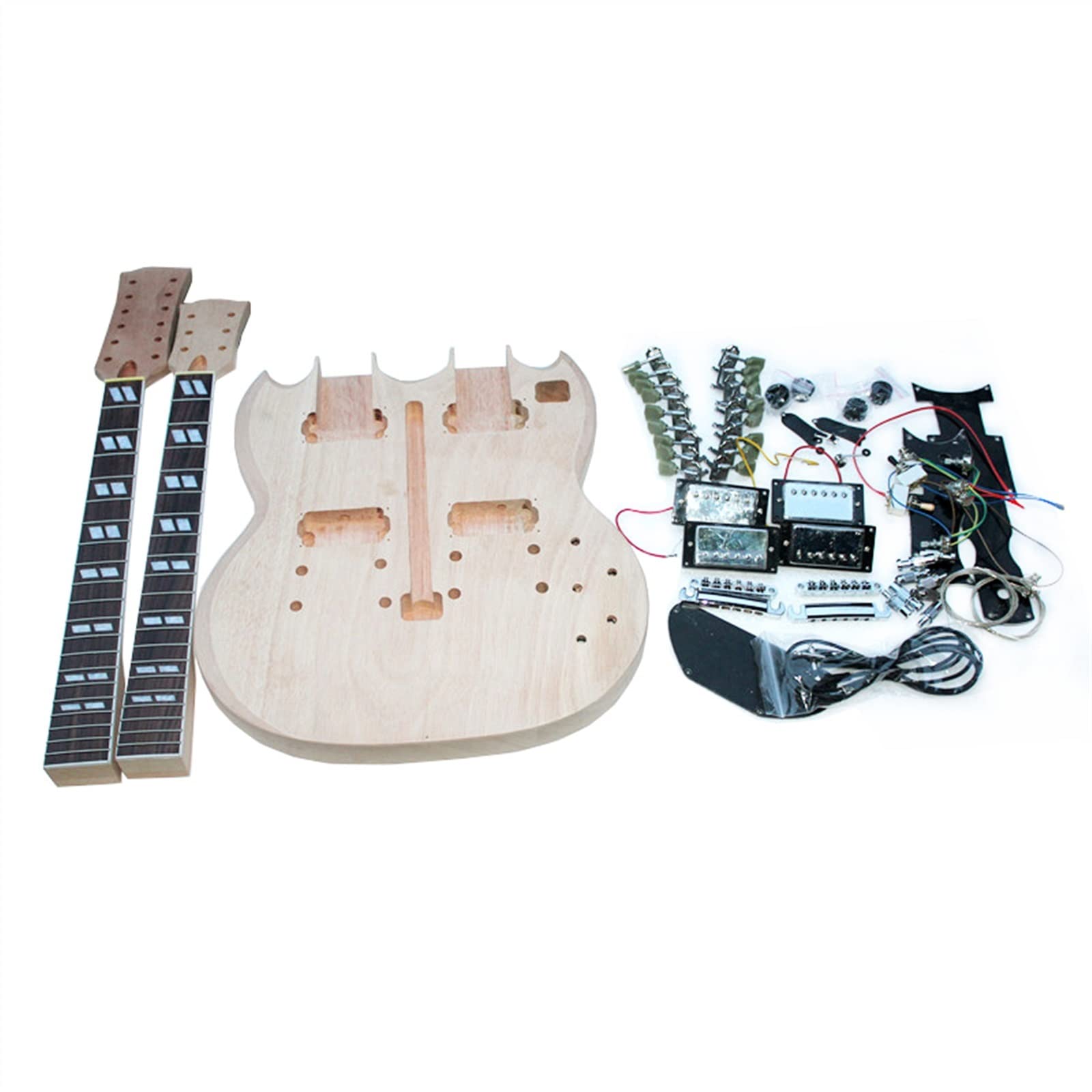 Amazon | ダブルエンドの未完成エレキギター キット バスウッド ボディ