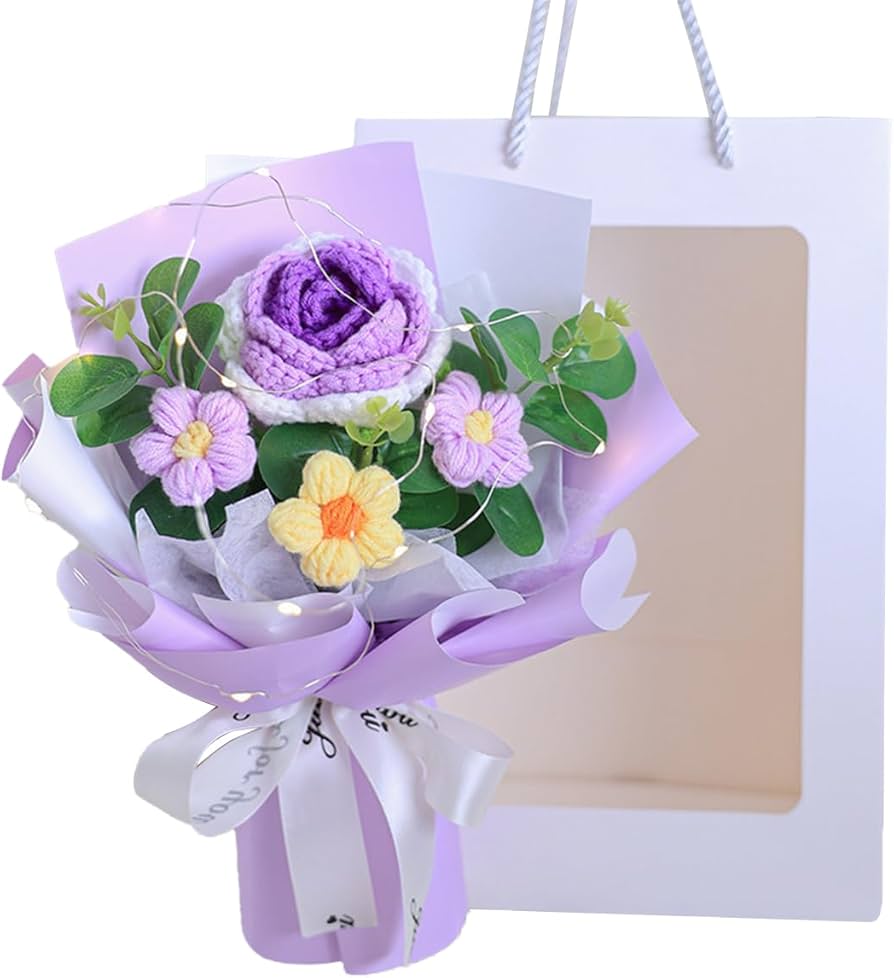 Amazon.co.jp: ニットフラワーブーケ ハンドメイド 枯れないお花束