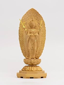 Amazon.co.jp: 極小仏 馬頭観音 14.2cm（木製：ツゲ 金泥仕上）＿