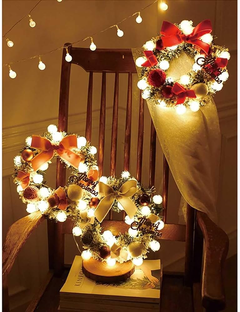 Amazon.co.jp: クリスマスリース + クリスマスツリー 卓上 セット