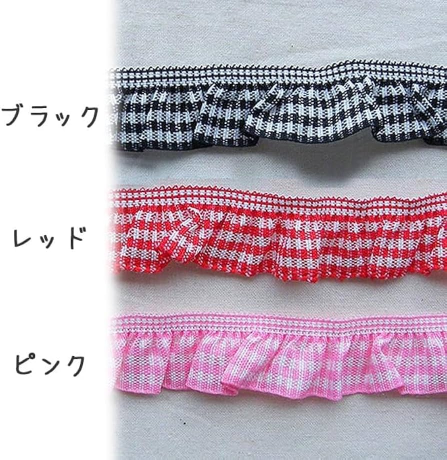 Amazon.co.jp: ギンガムチェックフリル 2cm×2m巻 レース 女の子
