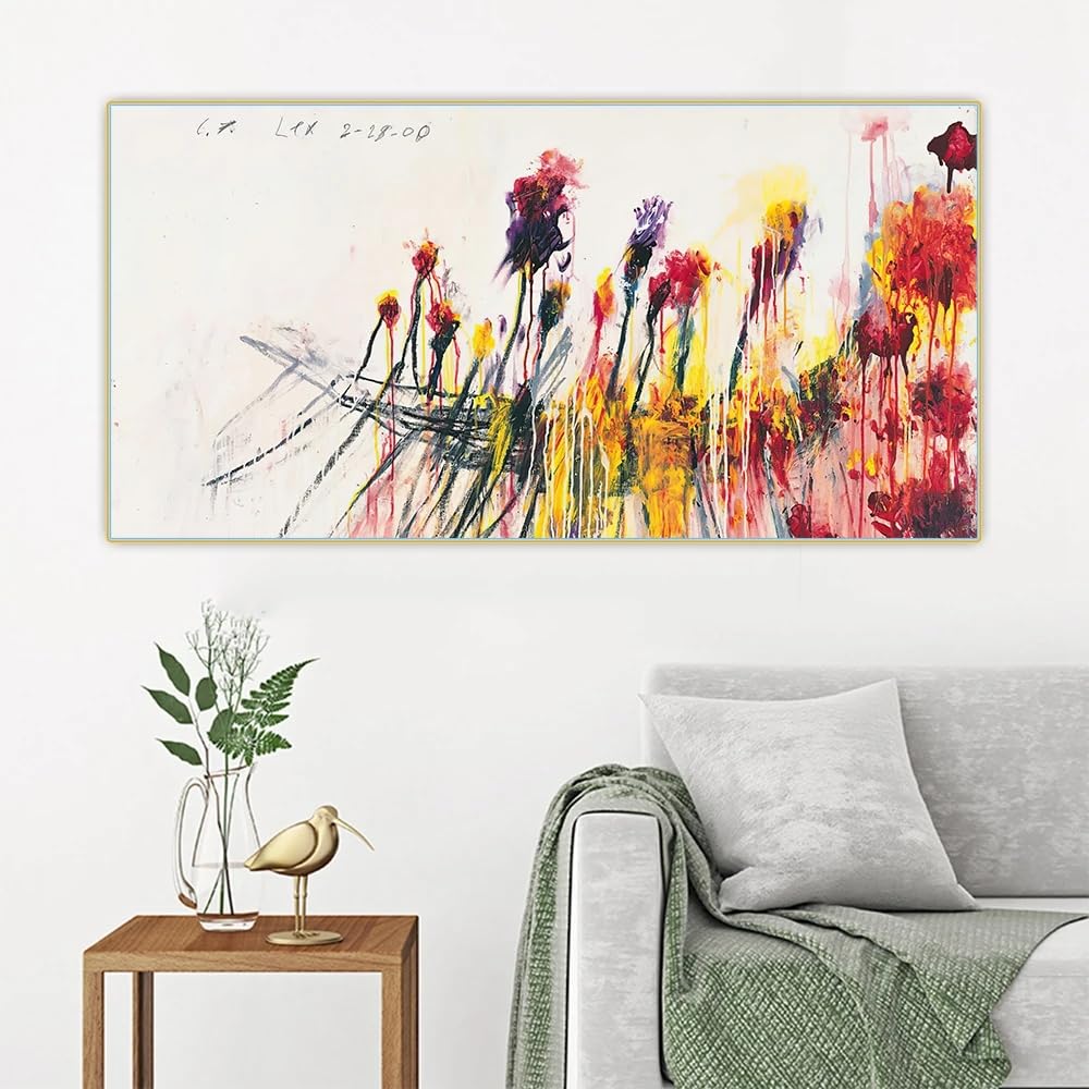 Amazon.co.jp: Cy Twomblyポスターフラワー抽象的なキャンバス絵画Cy
