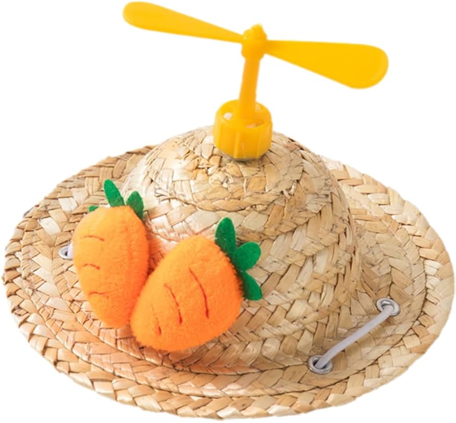 Amazon.co.jp: ペット 帽子 麦わら帽子 タケコプター 調整可能