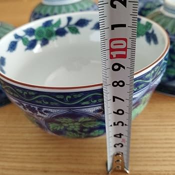 Amazon.co.jp: maebata 前畑陶器 庫山窯 青華緑彩 丼鉢 5点セット