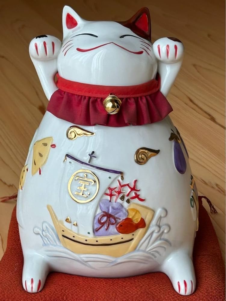 Amazon.co.jp: 招き猫（大） 貯金箱 猫舎道楽堂本舗 : おもちゃ