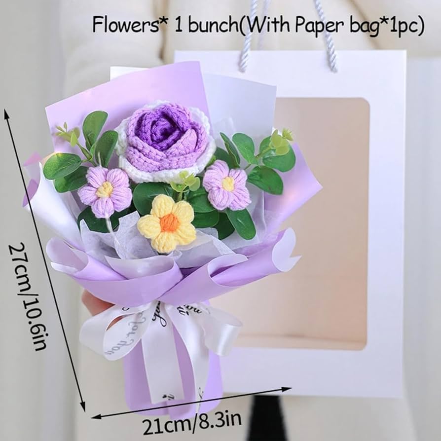 Amazon.co.jp: ニットフラワーブーケ ハンドメイド 枯れないお花束