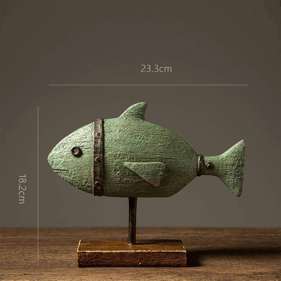 Amazon.co.jp: 彫刻 - 素朴なヴィンテージ樹脂動物魚オーナメント