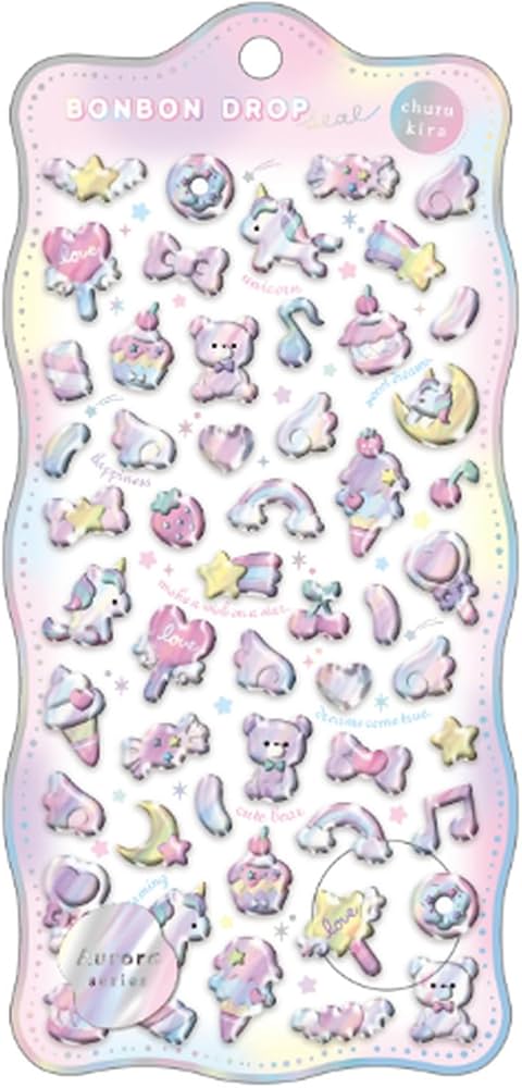 Amazon | クーリア シール ボンボンドロップシール（オーロラ