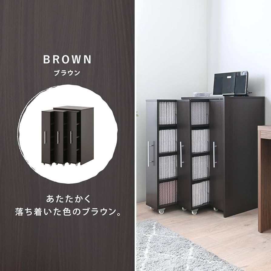 Amazon｜J-Supply 12段 収納棚 本棚 スリム 大容量 ラック キャスター