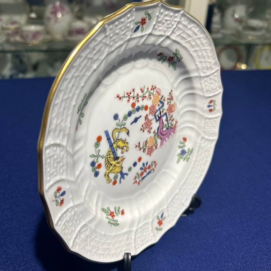 Amazon.co.jp: マイセン柿右衛門写し竹虎梅花文18cmプレート