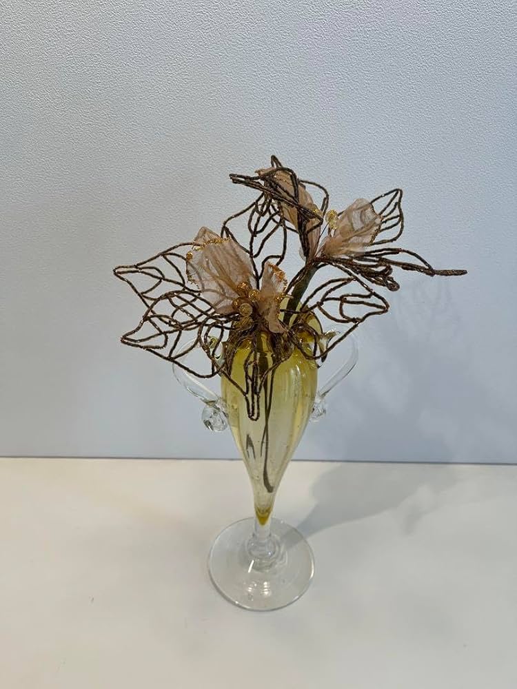 Amazon.co.jp: ノーブランド品琉球ガラス花瓶ガラス花ハイビスカス