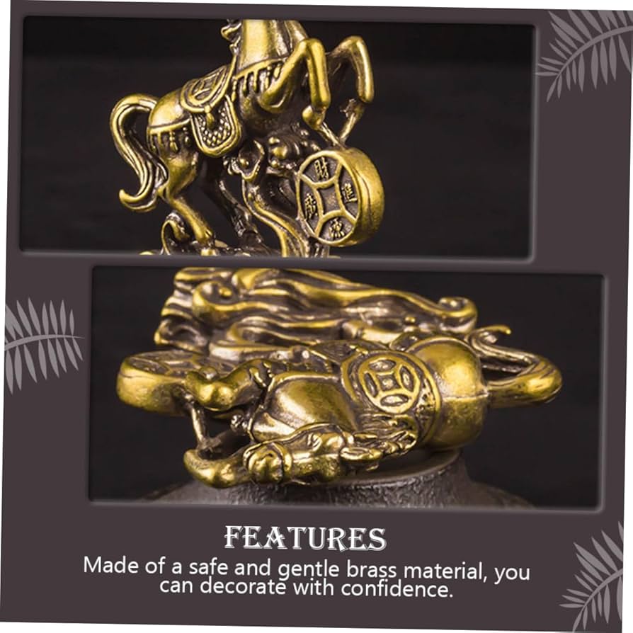 Amazon.co.jp: RUNROTOO 幸運 馬 装飾品 金色 馬 装飾 真鍮 馬 装飾 馬