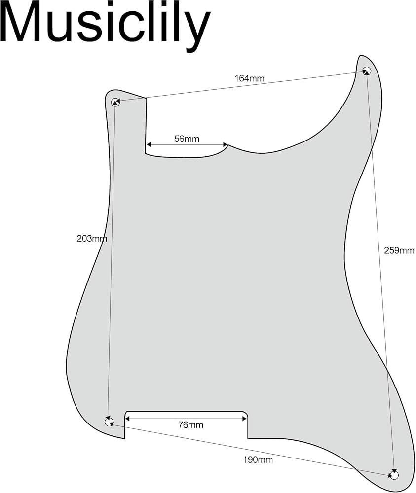 Amazon.co.jp: Musiclily 4穴ストラトピックガード穴無しSTエレキ