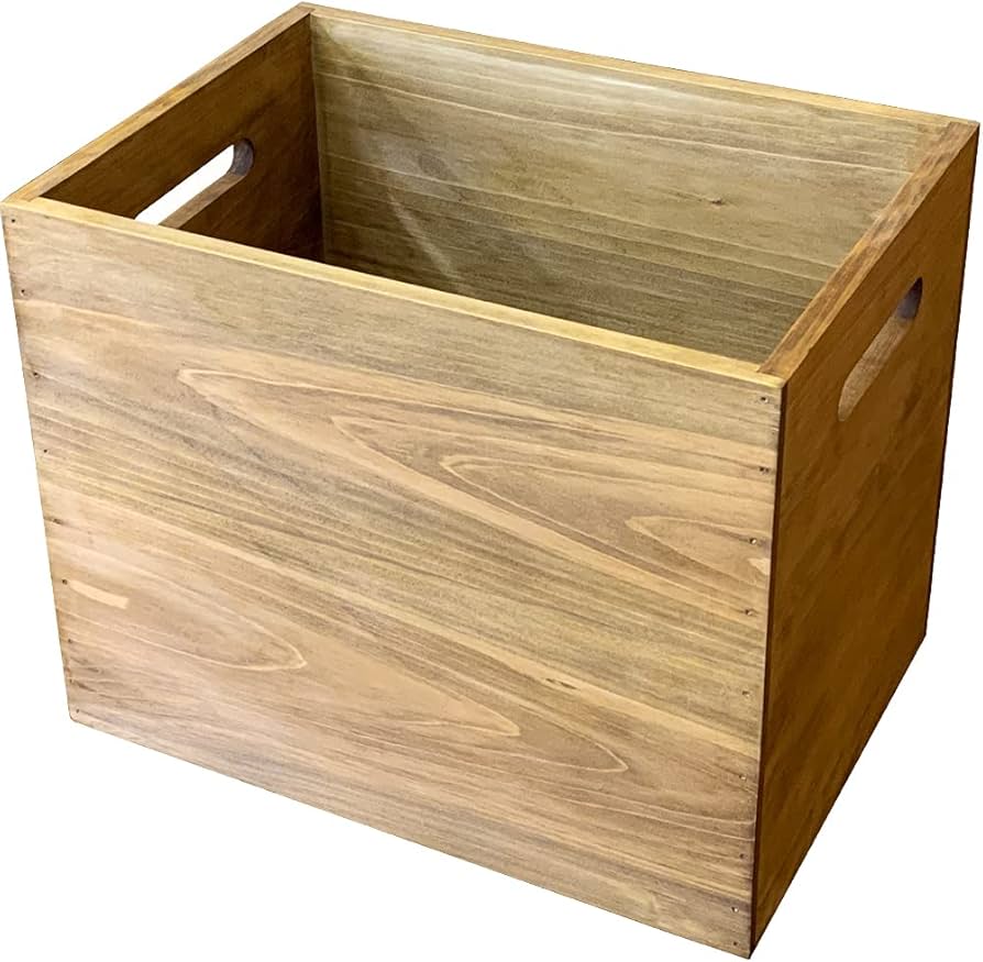 Amazon｜収納箱 木箱 アンティークブラウン 35×25×28cm カントリー