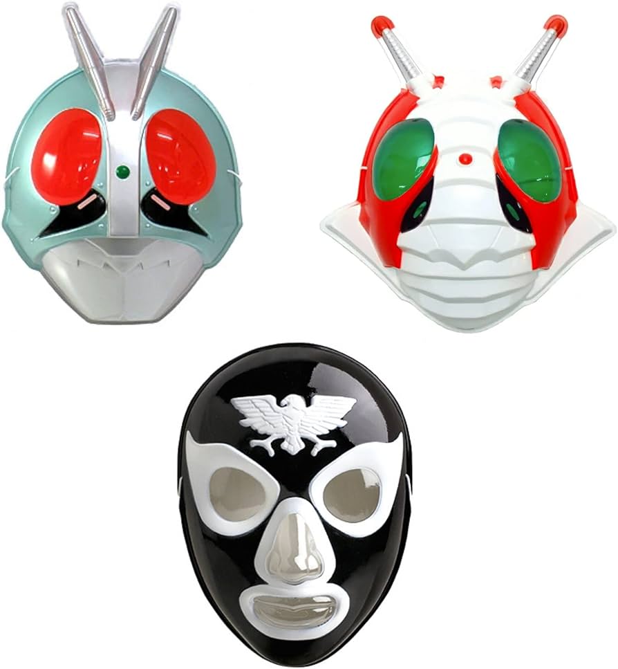 Amazon.co.jp: お面 仮面ライダー1号&V3とショッカーの3種セット