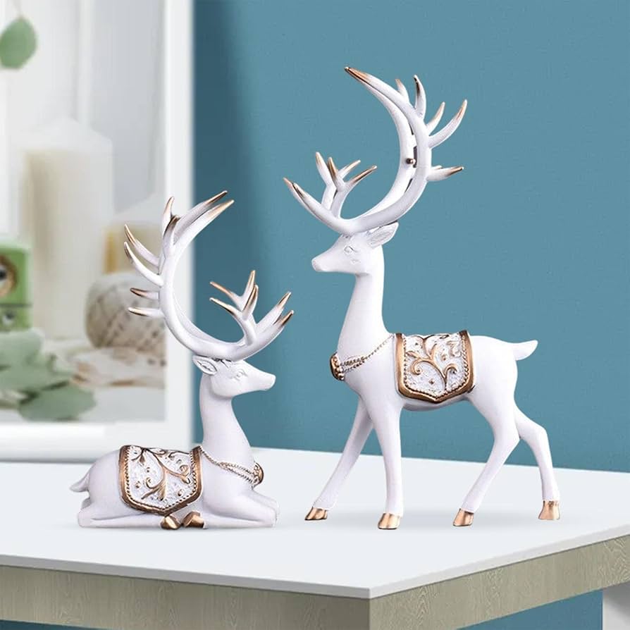 Amazon.co.jp: PEWETE 置物 鹿の置物 ヨーロピアンスタイル トナカイの
